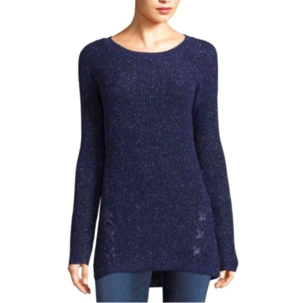 NWOT!! A.N.A. Women’s metallic navy tunic sweater